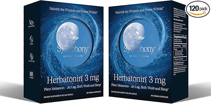 3mg - The First Natural Plant Melatonin Adult Sleep Aid, Circadian Rhythm Support for Jet Lag, Shift Work, General Sleeplessness - 120 Pure Vegan Capsules (120 Day Supply)