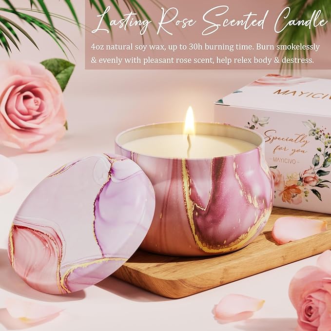 Birthday Gifts for Women Friendship, Rose Relaxing Spa Gifts Basket for Women Self Care Gifts, Thank You Gifts Bath Set Christmas Gifts for Mom Her Best Friend Wife Sister Coworker Nurse Teacher