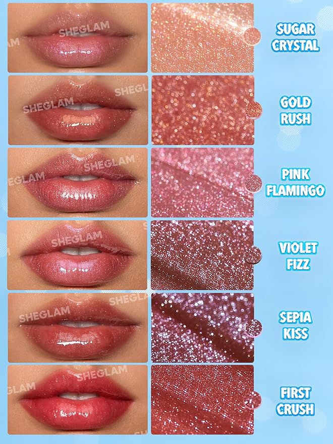 SHEGLAM Pout-Perfect Moisturizing Solid Lip Gloss Shimmer Lip Plumper - Violet Fizz