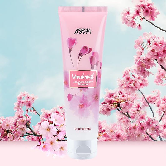 Nykaa Wanderlust Japanese Cherry Blossom Body Scrub - Gently Exfoliates Dead Cells, Revives Dull and Dry Skin With Aloe Vera (4.93 Fl Oz)