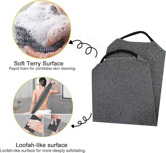 Skin Back Scrubber for Shower Sponges for Men for Women, Elastic Stretching Exfoliating Washcloth for Sensitive Skin Cleaning Brush for Back-Scrubber for Use in Shower Deep Clean Massages (gray2)
