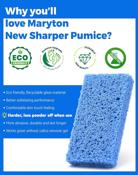 Maryton New Sharper Pumice, Professional Pedicure Tools Foot Scrubber Salon Disposable Pumice Stone Callus Remover for Feet, 40Pcs (Blue)