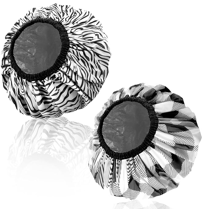 2 Pcs Double Layer Deep Conditioning Cap, Waterproof Reusable Heating Caps for Deep Conditioning Hair Care Tools for Home Salon Use Hair Dyeing Hot Oil Treatment Tools