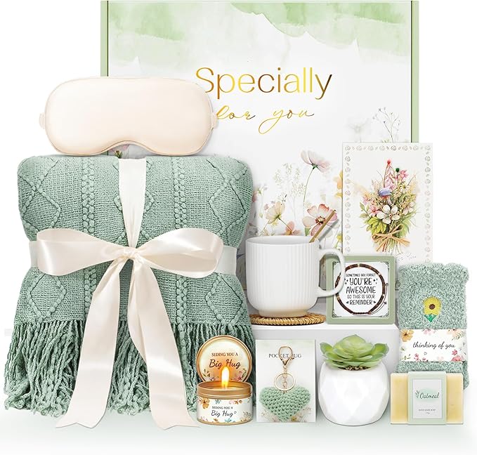 Get Well Gifts for Women Self Care Gifts, Sympathy Gift Baskets Spa Gifts Set, Thinking of You Inspirational Hug in a Box Gifts for Mom Her Friend Sister Wife Girlfriend