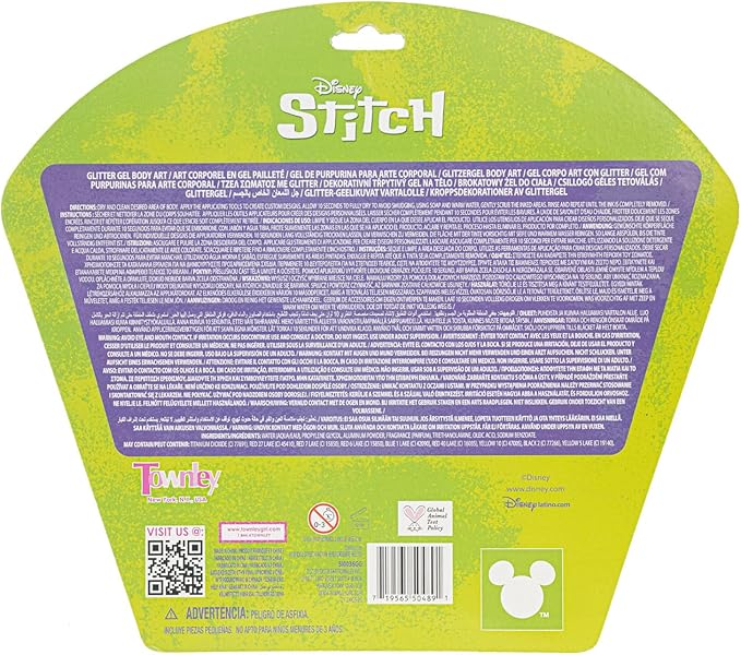 Disney Stitch 16 Piece Glitter Pen Body Art Set, Glittery and Bright Colors, Ages 3+ by Townley Girl