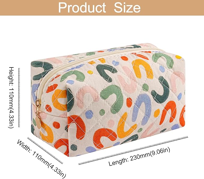 Makeup Bag Travel Cosmetic Bag for Women Girls, Zipper Make Up Pouch, Floral Flowers Toiletry Organizer Makeup, Portable Storage Bag, Cosmetic Travel Cloth Bag (2 Pack (L+S)/UU Colourful)