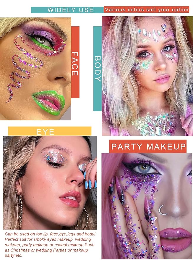 40-Color Ultra Shimmer Glitter Eyeshadow Palette: Professional, Chunky & Fine Glitter Pressed Glitter Eye Shadow Powder for Eyes, Face, & Body – Glitter Makeup Palette for Women & Girls