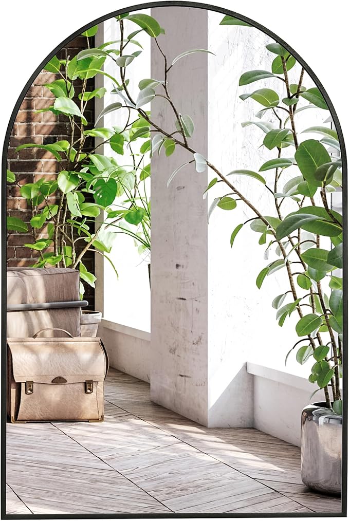 Americanflat 20x30 Arched Mirror - Large Hanging Mirror with Aluminum Frame - Modern Mirror for Bathroom, Bedroom, Living Room - Mirrors for Wall Display and Home Decor - Black