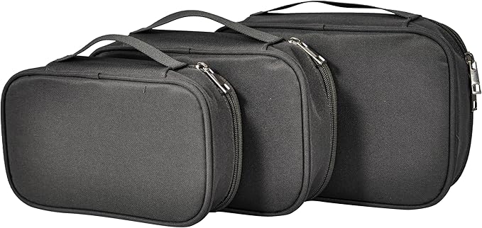 3pcs Pack TSA Approved Travel Pro Beauty Makeup Kits Cosmetic Organizers Case Clear Utility Pouch Combo Set Bag with Zipper & Handle (Grey)