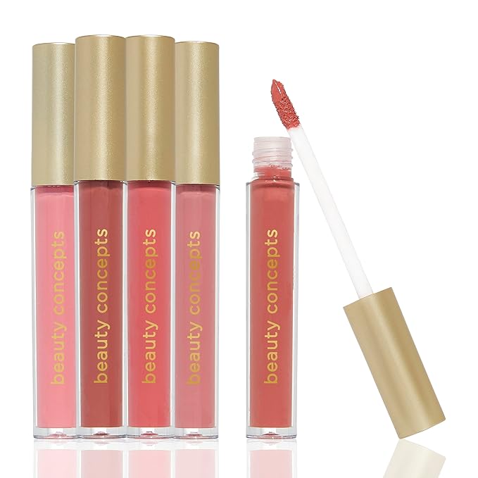 Beauty Concepts Lip Gloss Collection – Shimmering, Glossy Lip Makeup Set for a Radiant Finish, Pink