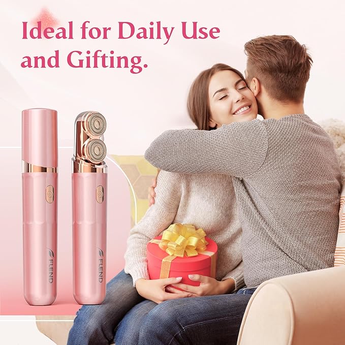 Facial Hair Remover for Women | Dual-Head Face Shaver Electric Hair Removal Device for Face,Lip, Chin | 2 Replacement Heads, Pink-1