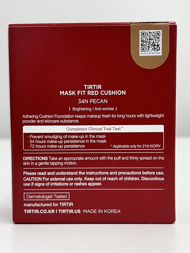 [*Mini Size*] TIRTIR Mask Fit Red Cushion Foundation | Full coverage, Weightless, Skin fit, Satin Glow Finish, Korean Makeup, beauty, Tattoo cover up, Buildable (#33N Macchiato, 0.15 Fl Oz)