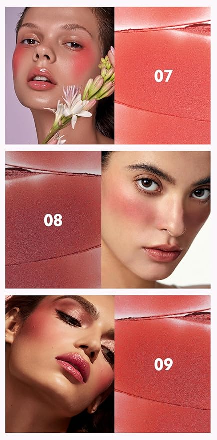 MAEPEOR Cream Blush 9 Color High-Pigmented Smooth Buildable Face Blush Long-Lasting Natural Look Blusher (Color 09)