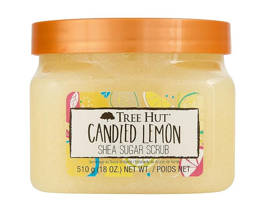 Tree Hut Shea Sugar Scrub Candied Lemon, 18oz, Ultra Hydrating and Exfoliating Scrub for Nourishing Essential Body Care