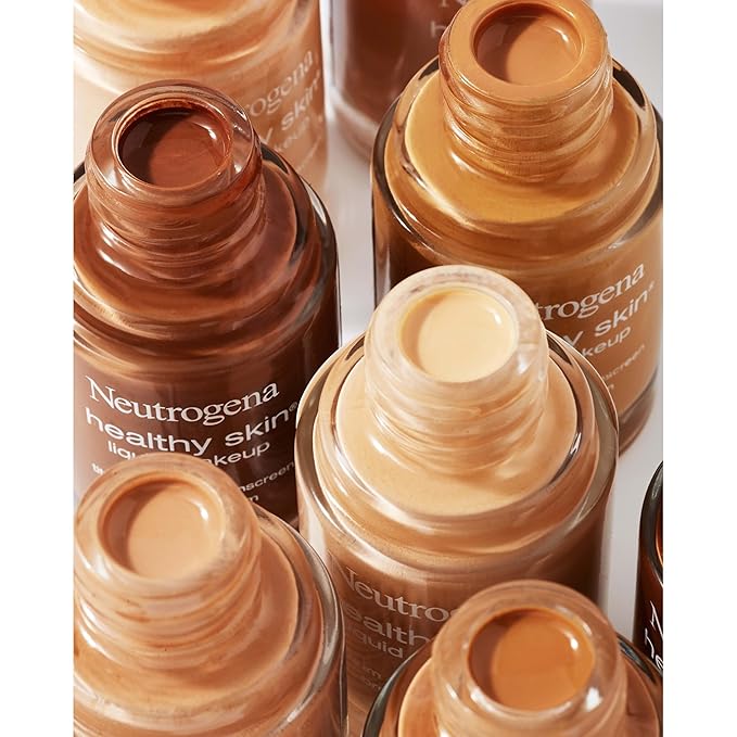 Neutrogena Healthy Skin Liquid Makeup Foundation with Broad Spectrum SPF 20 Sunscreen, Medium Coverage Foundation with Nourishing Pro-Vitamin B5, Medium Beige 80, 1 fl. oz