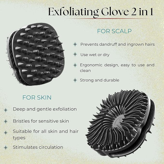 LANTA DS- 4 in 1 Shower Wellness Set - Silicone Body Scrubber/Sugar Scrub/Himalayan Salt Scrub/Body Butter/Exfoliating Pack - All Skin Types - Self Care Shower Brush