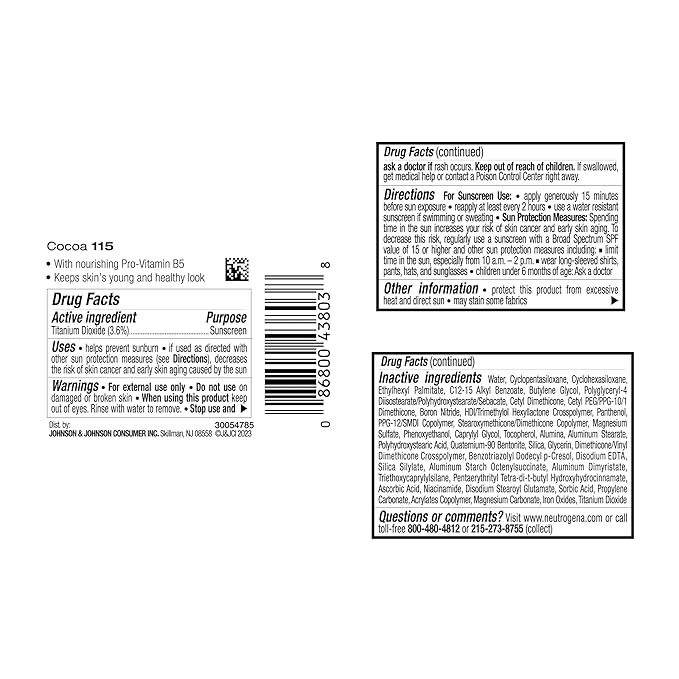 Neutrogena Healthy Skin Liquid Makeup Foundation with Broad Spectrum SPF 20 Sunscreen, Medium Coverage Foundation with Nourishing Pro-Vitamin B5, Cocoa 115, 1 fl. oz, 2 Pack