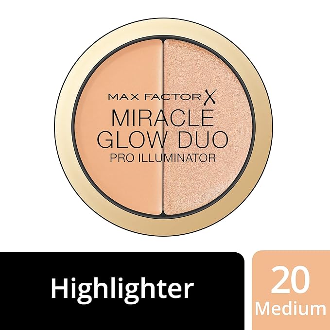 Max Factor Miracle Glow Duo Pro Illuminator, Creamy Highlighter (20 Medium)