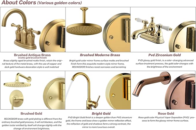 Brass Wall Mounted Makeup Vanity Mirror with Light and Magnification, 1X/5X Double Sided LED Lighted Personal Mirror for Bathroom, Swivel Extendable Arm, PVD Zirconium Gold, Plug Powered