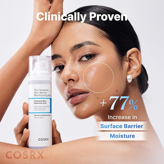 COSRX Barrier Cream Face Mist - Milky Toner with Ceramide & Hyaluronic Acid, Hydrating and Soothing Facial Spray for All Skin Types, 4.06 fl.oz, Korean Skin Care, Stocking stuffers for women