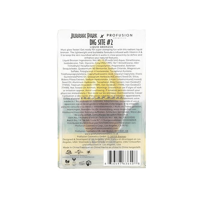 Profusion Cosmetics Jurassic Park Radiant Liquid Bronzer, Natural Glow Enhancer, Highly Pigmented Formula Vitamin-Infused Glow for Natural Radiance Face Makeup, Sheer to Medium Coverage (DIG SITE #2)