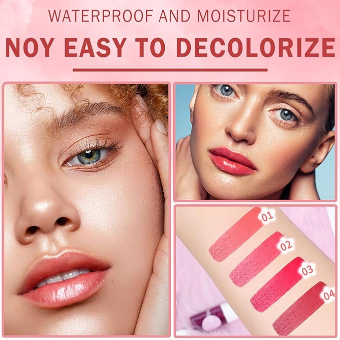2PCS Lip Tint Stain Set, Velvet Lip Gloss Moisturizing Lip Stain Long Lasting Waterproof Liquid Lipstick Set Multipurpose Water Lip Stain Tint for Lip and Cheek Tint（05 & 06）