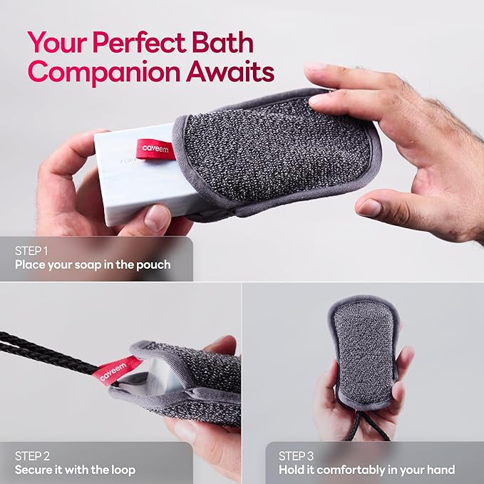 2 Pack Dual-Sided Softness Exfoliation Soap Pouch, Soap Saver Bag for Bar Soap, Soap Mesh Pocket Bar Holder for Washing Body, Soap Sack Sponge Bag for Shower Bath