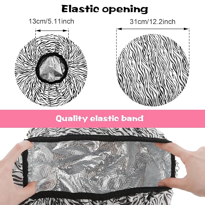 2 Pcs Double Layer Deep Conditioning Cap, Waterproof Reusable Heating Caps for Deep Conditioning Hair Care Tools for Home Salon Use Hair Dyeing Hot Oil Treatment Tools