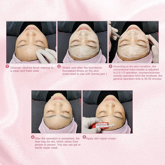 BB Facial Glow Serum Starter Kit Hydration Essence Foundation Skin Care Kit 0.27 oz 10 vials, Combined with Niacinamide and Peptides to Lighten Skin Tone Anti-Aging Foundation 5-mix pack