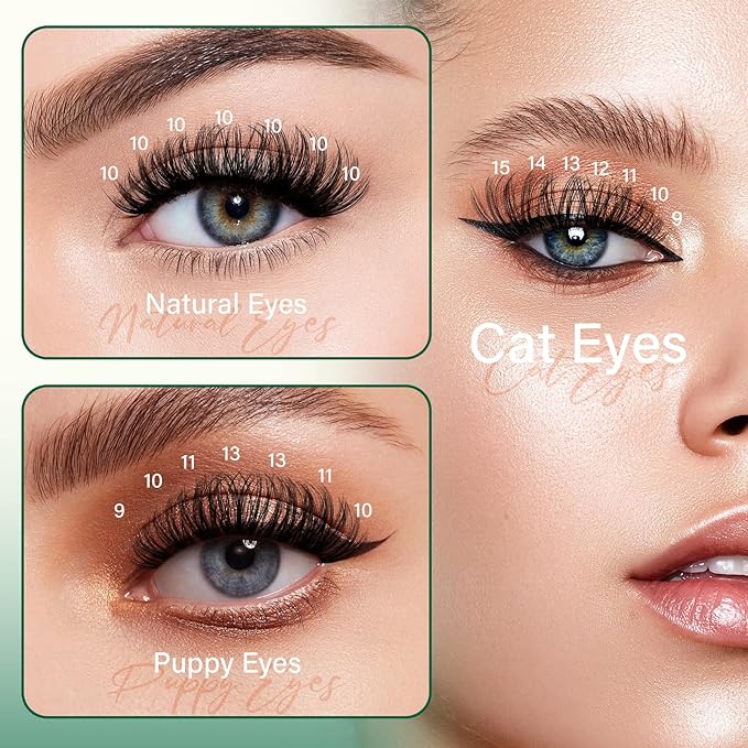 DIY Lash Extension Kit KEYYOU 300Pcs Individual Eyelash Extension Kit 40D 0.07D Curl 9-18MIX Lash Clusters Kit with Lash Glue Remover Applicator Easy to Use for Beginners(Kit-40D-0.07D,9-18MIX)