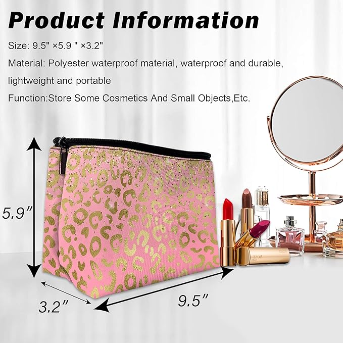 Makeup Bag for Purse, Mountain Sun Trees Landscape Cosmetic Bag for Women, Travel Toiletry Funny Zipper Pouch Gift 9.5×5.9 Inch