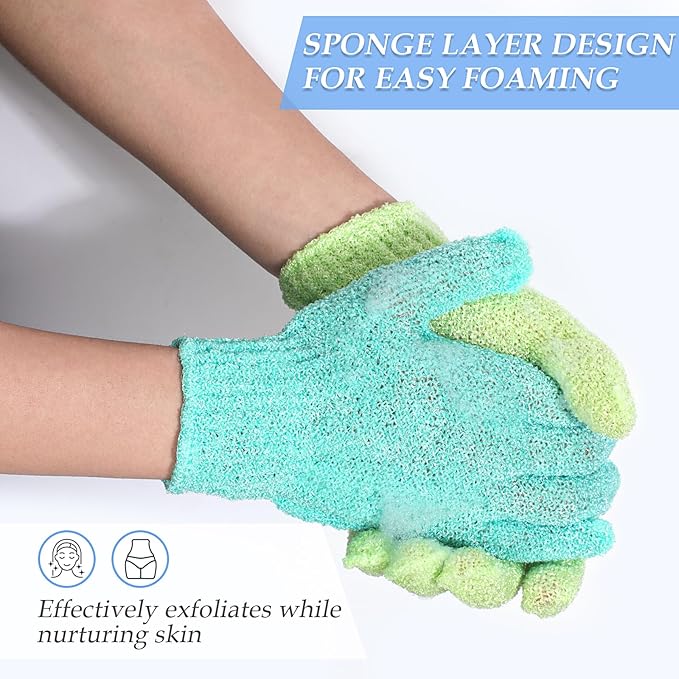 PHOGARY Exfoliating Body Scrubber Glove 10 Pack, Deep Cleaning Shower Gloves Exfoliating for Man, Bath Gloves for Full Body Scrubbing, Premium Wash Gloves for Effective Exfoliation