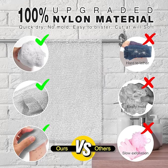African Net Sponge Real African Net Sponge Authentic Exfoliating Washcloth for Deep Exfoliation Quick-Drying African Exfoliating Net Great for Daily Use77