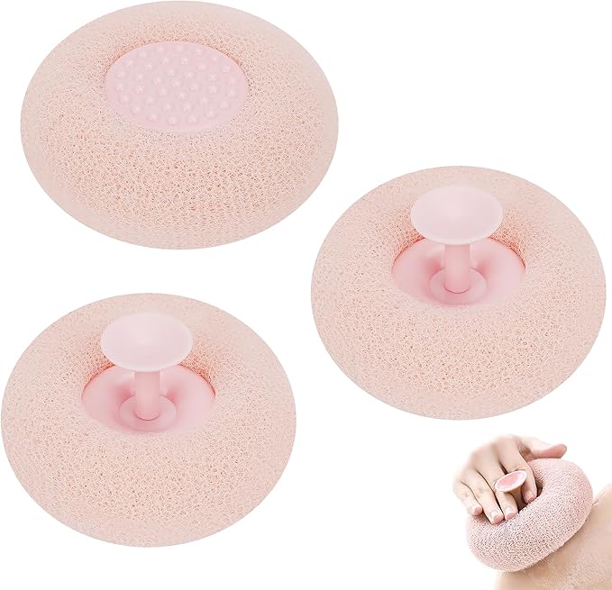Bath Sponge Reusable Shower Brushes Soft Exfoliating Massage Bath Sponge Ball (Pink)