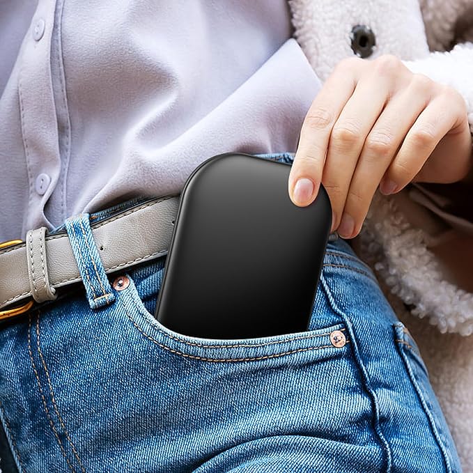 Benbilry Lighted Compact Travel Mirror with 3 Color Lights, 1X/3X Magnifying Ultra Slim Rechargeable Pocket Mirror for Purse, 2-Sided, Handheld, Folding, Portable, Black