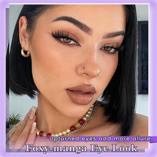 Manga Lash Cluster Kit Wispy Lashes Clusters Fluffy Eyelash Clusters Upturned Foxy Cluster Eyelash Extensions Kit D Curl Fairy Eyelash Extension Kit 10-16mm Individual Lashes Kit