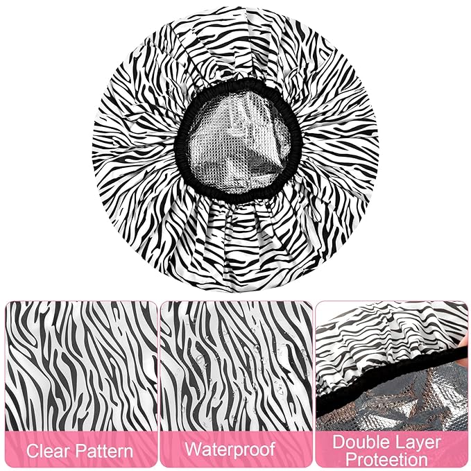 2 Pcs Double Layer Deep Conditioning Cap, Waterproof Reusable Heating Caps for Deep Conditioning Hair Care Tools for Home Salon Use Hair Dyeing Hot Oil Treatment Tools