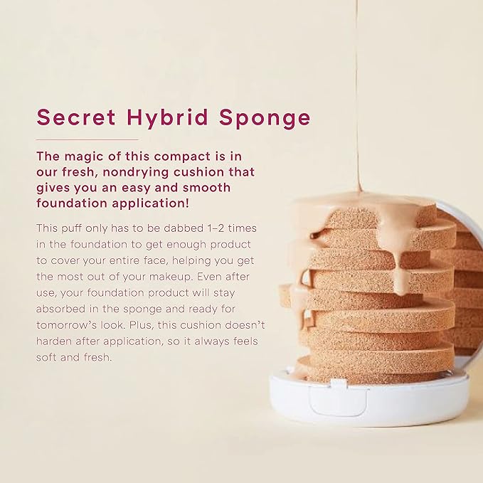 MISSHA Magic Cushion Foundation No.25 Warm beige for Light/Medium with Neutral Skin Tone, Flawless Coverage, Dewy Finish, Easy Application for All Skin Types