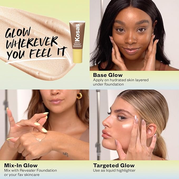 Kosas Glow I.V. Vitamin-Infused Skin Enhancer Face Makeup - Tinted Beauty Highlighter for a Healthy Glow - Awaken