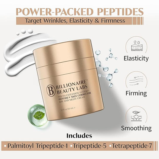 Peptide Collagen Promoting Cream with Hyaluronic Acid – Peptide Face Moisturizer, Hydrating, Non-Greasy, for Firming, Smoothing, Younger-Looking Skin, Fragrance-Free