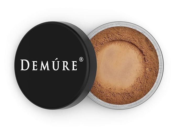 Demure Mineral Make Up, Dark Mineral Foundation Makeup, Concealer Makeup, Natural Makeup Made with Pure Crushed Minerals, Loose Face Powder. Demure Mineral Makeup