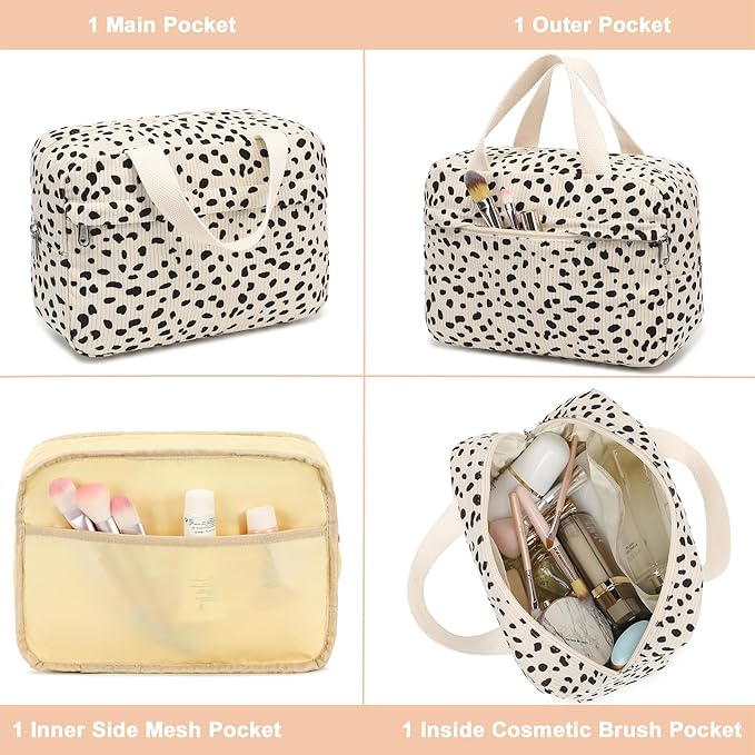 Makeup Bag for Women Cosmetic Bag Large Make Up Organizer Travel Toiletry Bags Waterproof Zipper Tote Pouch Purse for Girls