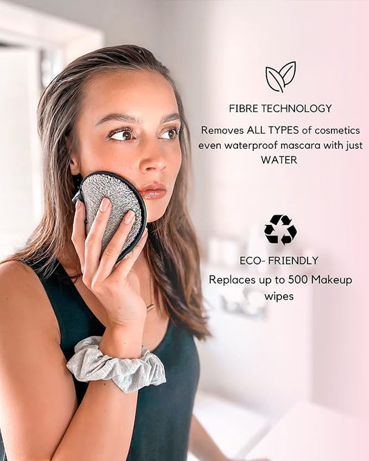 Ogato Reusable Makeup Remover Pads - 6pc Reusable Face Pads, Makeup Eraser for All Skin Types - Washable Microfiber Cloths - With Free Laundry Bag