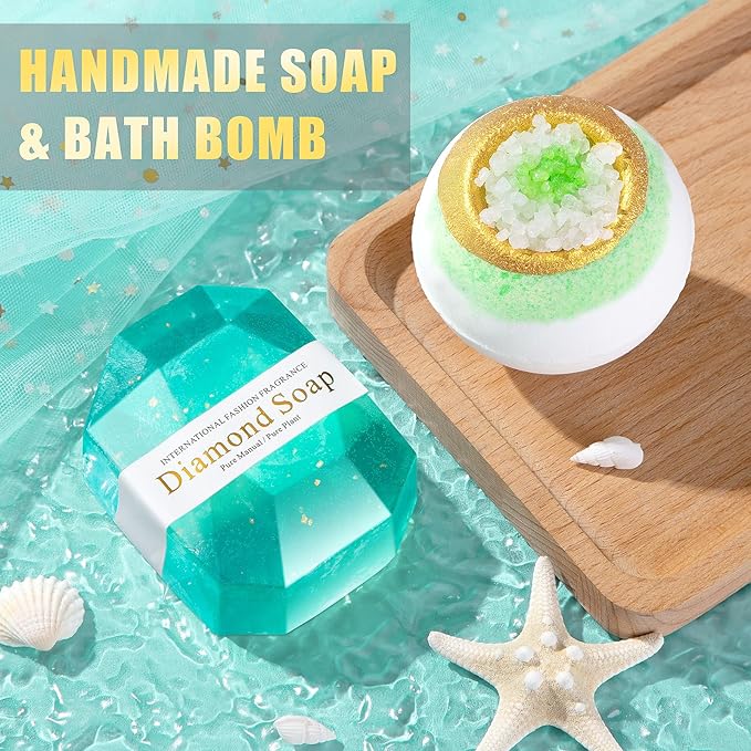 Christmas Birthday Gifts for Women, Self Care Get Well Soon Gift Baskets for Mom Her Sister Wife Girlfriend, Ocean Relaxing Spa Care Package w/Blanket 40 OZ Tumbler - Valentines Mothers Day