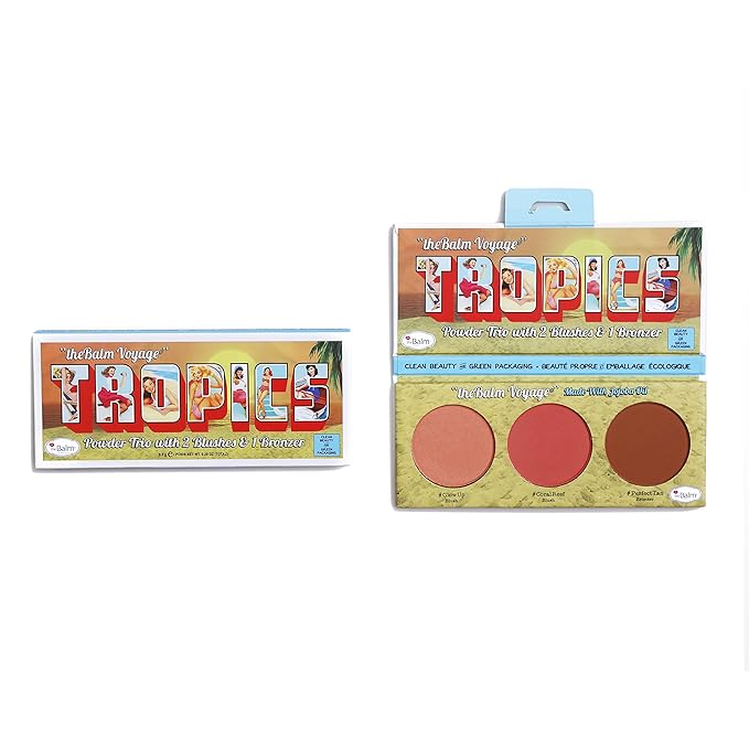 theBalm Voyage Tropics Powder Trio with 2 Blushes & 1 Bronzer