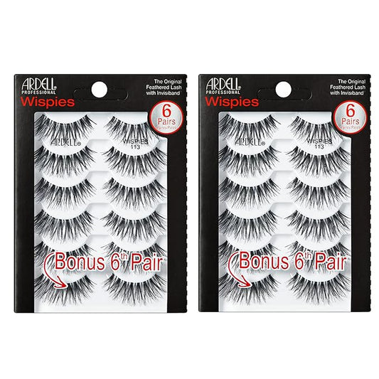 Ardell Wispies 113 Black, 6 Pairs x 2 Pack