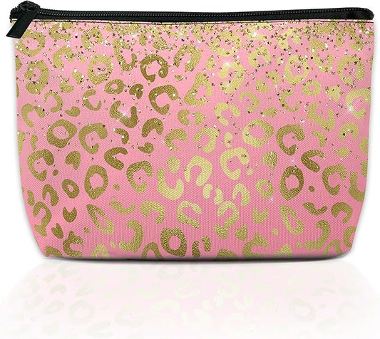 Makeup Bag for Purse, Mountain Sun Trees Landscape Cosmetic Bag for Women, Travel Toiletry Funny Zipper Pouch Gift 9.5×5.9 Inch