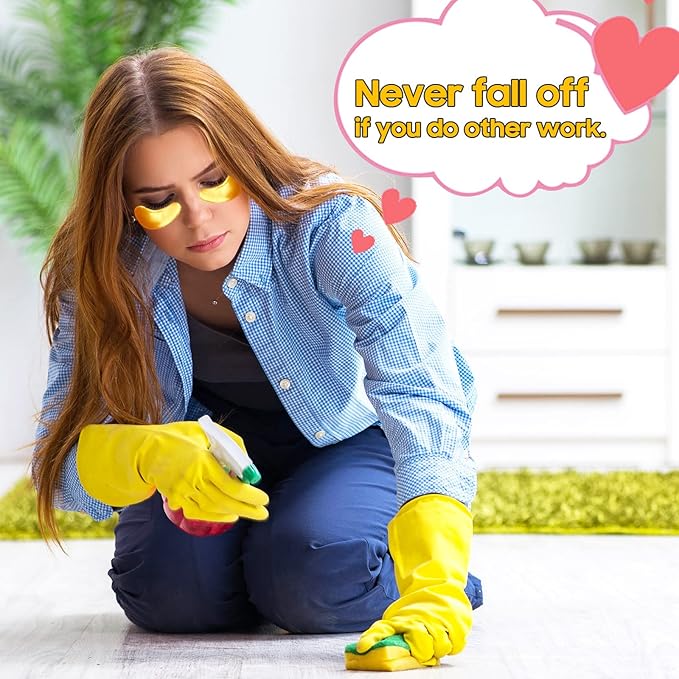 Adofect Collagen Powder Eye Mask 29 Pairs Gold Under Eye Gel Pads, Hyaluronic Acid Under Eye Mask Gel Patches for Puffy Eye Reducing Dark Circles, Eye Bags, Wrinkle, Refresh Your Eyes, Gold