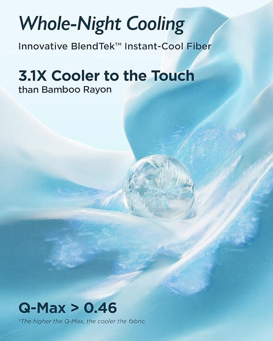 Breescape Cooling Sheet Set Twin Size - BlendTek™ Dry & Cool Technology for Hot Sleepers and Night Sweats, Q-Max>0.46 Tech, Deep Pocket Up to 18", 360° Elastic Band, Misty Gray