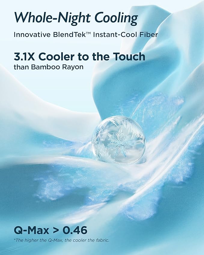 Breescape Cooling Sheet Set Cal King Size - BlendTek™ Dry & Cool Technology for Hot Sleepers and Night Sweats, Q-Max>0.46 Tech, Deep Pocket Up to 18", 360° Elastic Band, Ivory